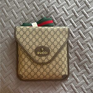 Canvas Crossbody Bag with Web Stripe